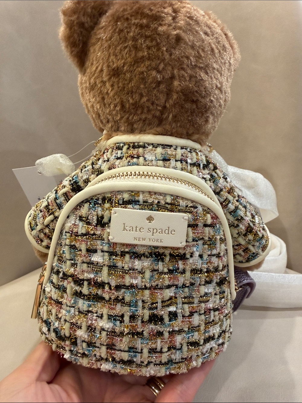 Kate Spade Lilac Mini Bag with Brown Teddy Bear Accent - Picture 6 of 10